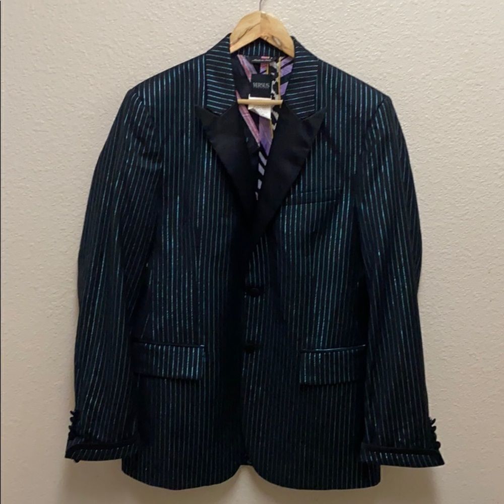 Versus by Versace Metallic Pinstripe Jacket 52R